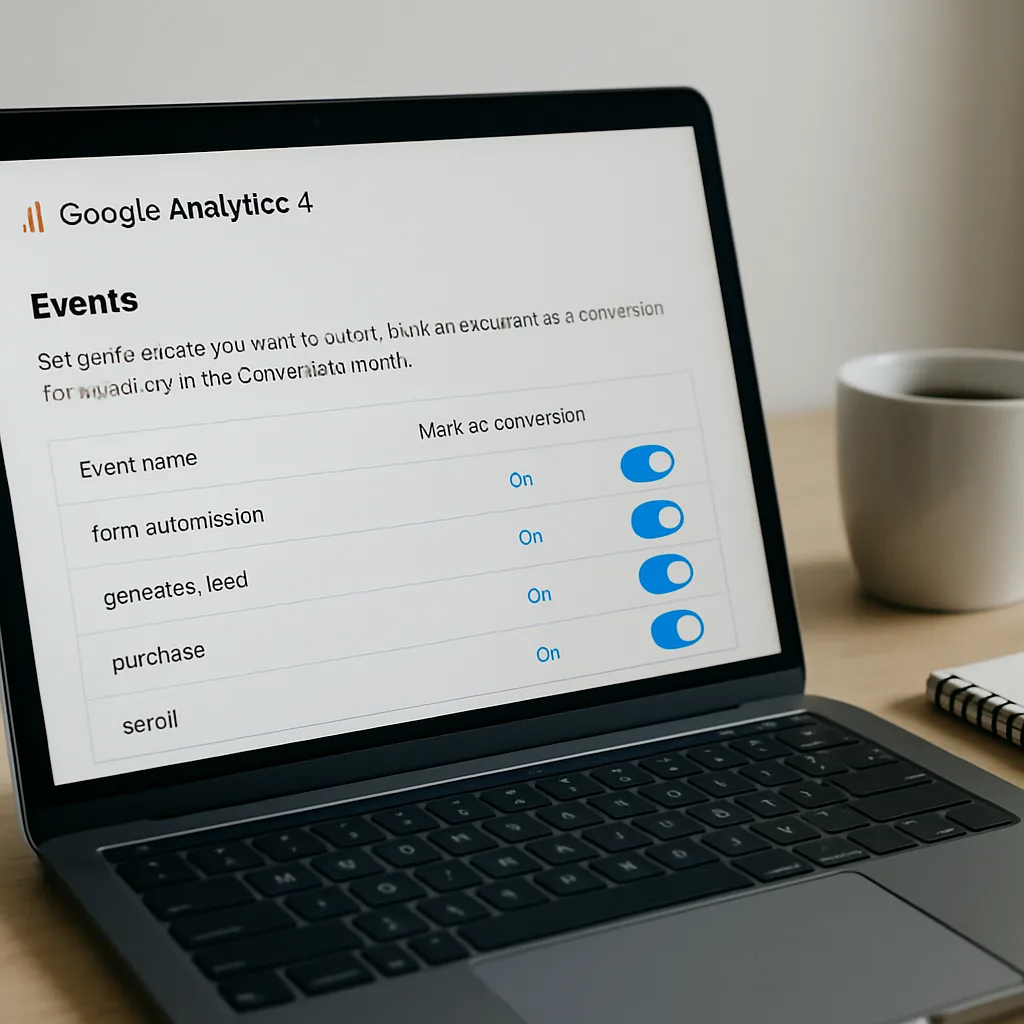 Configuration des événements de conversion dans l'interface Google Analytics 4